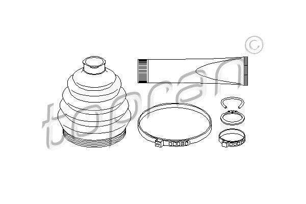 TOPRAN Комплект пылника, приводной вал 501 596