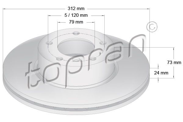 TOPRAN stabdžių diskas 501 712