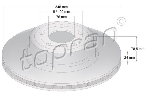 TOPRAN stabdžių diskas 502 105