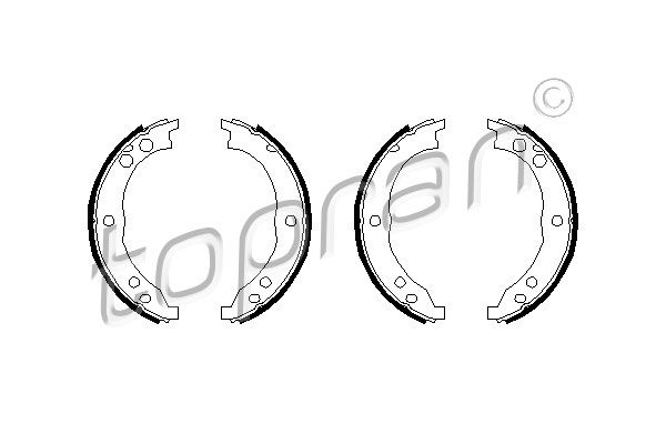 TOPRAN Комплект тормозных колодок, стояночная тормозная с 720 370