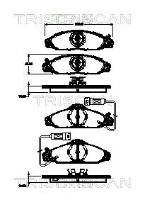 TRISCAN Комплект тормозных колодок, дисковый тормоз 8110 10541