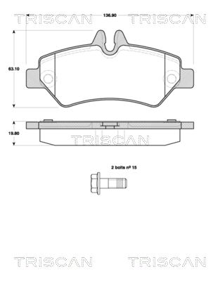 TRISCAN Комплект тормозных колодок, дисковый тормоз 8110 10558