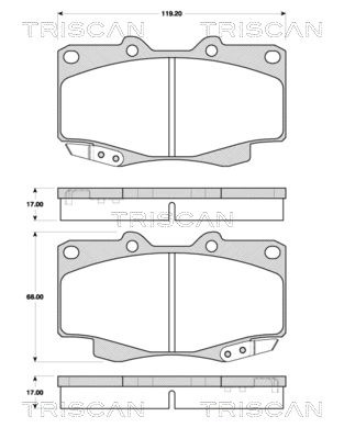 TRISCAN Комплект тормозных колодок, дисковый тормоз 8110 13076