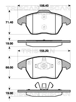 TRISCAN stabdžių trinkelių rinkinys, diskinis stabdys 8110 28038