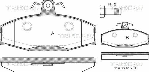 TRISCAN stabdžių trinkelių rinkinys, diskinis stabdys 8110 29007