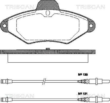 TRISCAN stabdžių trinkelių rinkinys, diskinis stabdys 8110 38156