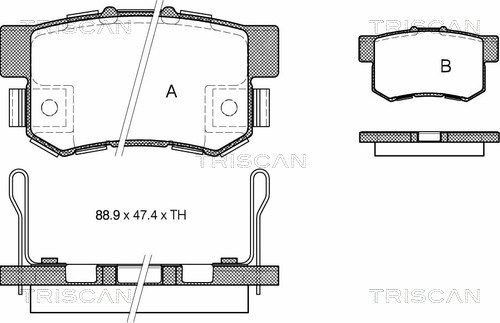 TRISCAN Комплект тормозных колодок, дисковый тормоз 8110 40058
