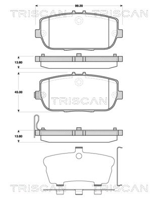TRISCAN Комплект тормозных колодок, дисковый тормоз 8110 50026