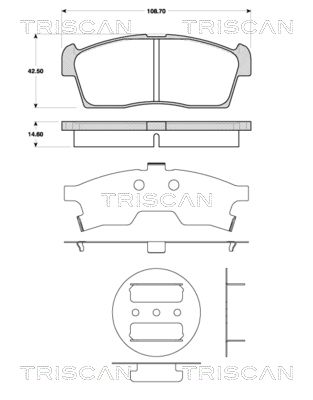 TRISCAN Комплект тормозных колодок, дисковый тормоз 8110 69015