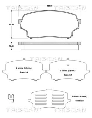 TRISCAN Комплект тормозных колодок, дисковый тормоз 8110 69016