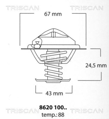 TRISCAN termostatas, aušinimo skystis 8620 10088