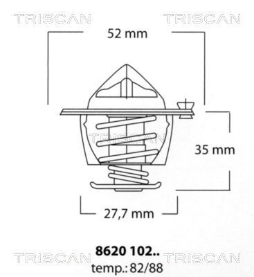 TRISCAN termostatas, aušinimo skystis 8620 10282