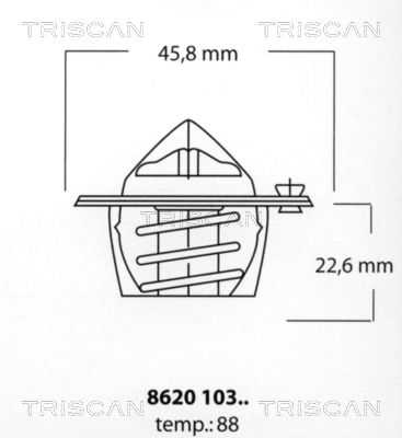 TRISCAN termostatas, aušinimo skystis 8620 10388