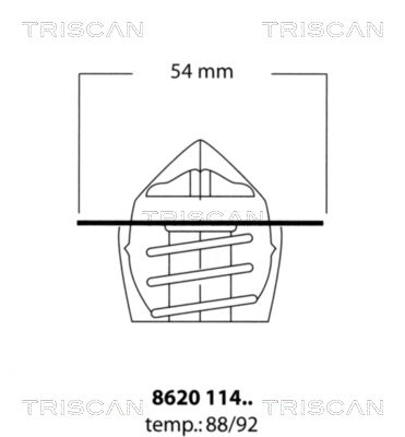 TRISCAN Термостат, охлаждающая жидкость 8620 11492