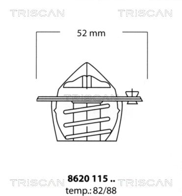 TRISCAN termostatas, aušinimo skystis 8620 11582