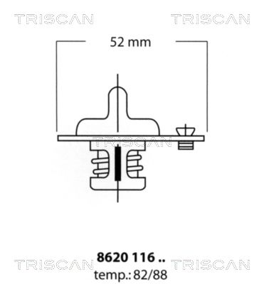 TRISCAN termostatas, aušinimo skystis 8620 11688