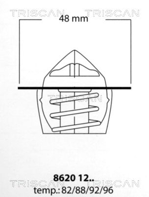 TRISCAN Термостат, охлаждающая жидкость 8620 1282