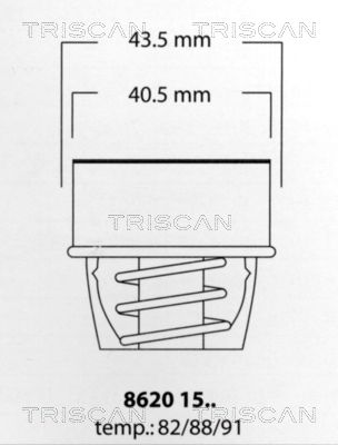 TRISCAN termostatas, aušinimo skystis 8620 1588