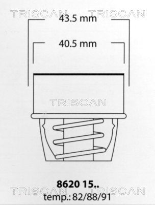 TRISCAN Термостат, охлаждающая жидкость 8620 1591