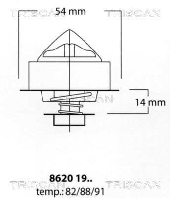 TRISCAN termostatas, aušinimo skystis 8620 1988