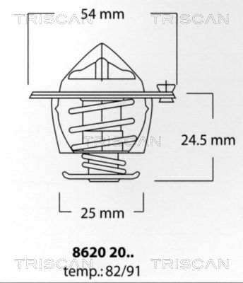 TRISCAN termostatas, aušinimo skystis 8620 2082