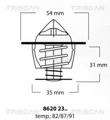 TRISCAN termostatas, aušinimo skystis 8620 2387