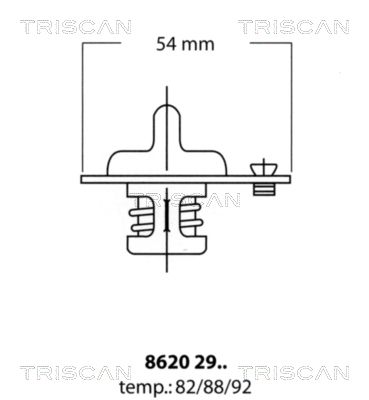 TRISCAN termostatas, aušinimo skystis 8620 2982