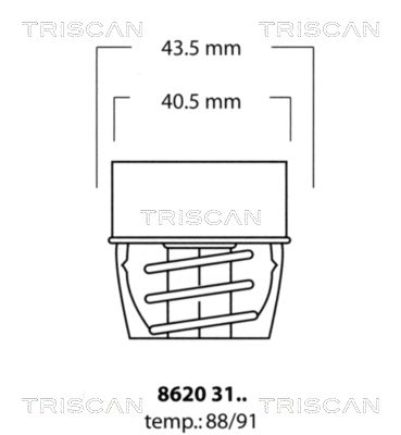 TRISCAN termostatas, aušinimo skystis 8620 3188