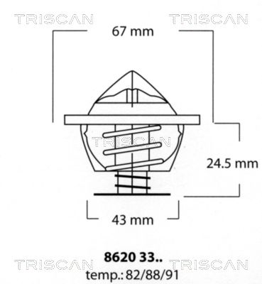 TRISCAN termostatas, aušinimo skystis 8620 3382