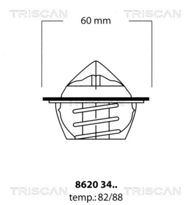 TRISCAN Термостат, охлаждающая жидкость 8620 3488