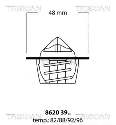 TRISCAN termostatas, aušinimo skystis 8620 3988