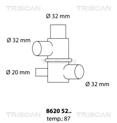 TRISCAN termostatas, aušinimo skystis 8620 5287