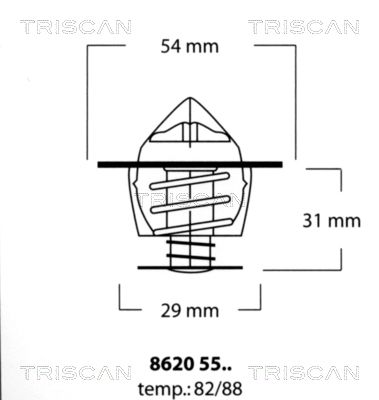 TRISCAN termostatas, aušinimo skystis 8620 5582