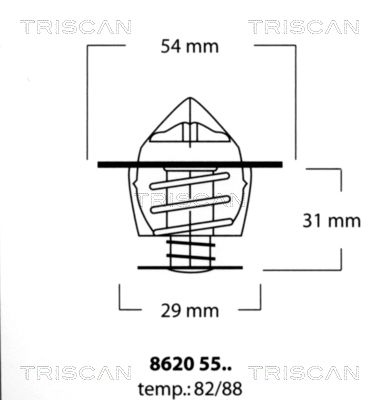 TRISCAN Термостат, охлаждающая жидкость 8620 5588