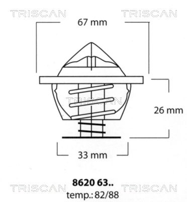 TRISCAN Термостат, охлаждающая жидкость 8620 6382