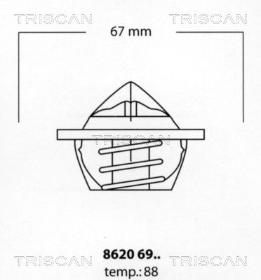 TRISCAN Термостат, охлаждающая жидкость 8620 6988
