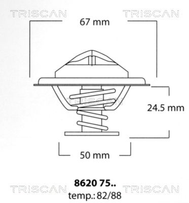 TRISCAN termostatas, aušinimo skystis 8620 7582