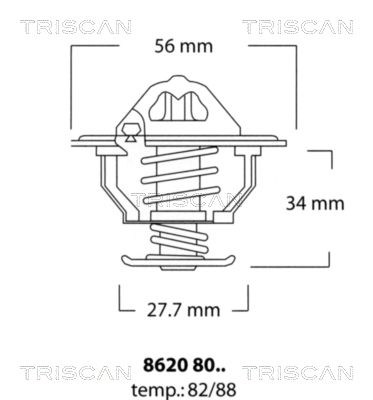 TRISCAN termostatas, aušinimo skystis 8620 8082