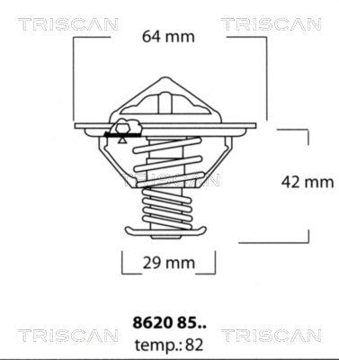 TRISCAN termostatas, aušinimo skystis 8620 8582