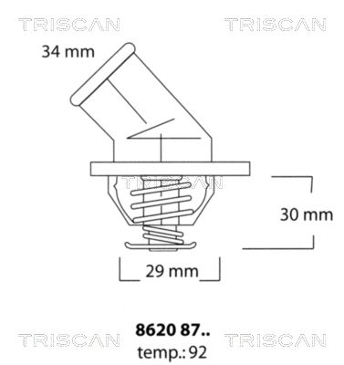 TRISCAN Термостат, охлаждающая жидкость 8620 8792