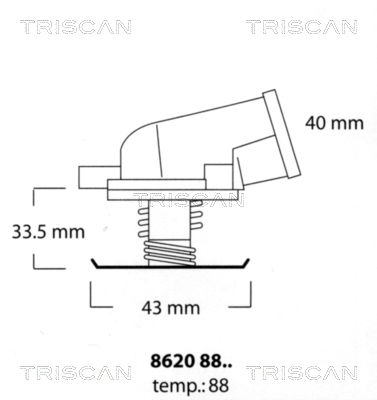 TRISCAN termostatas, aušinimo skystis 8620 8888