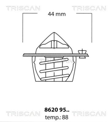 TRISCAN Термостат, охлаждающая жидкость 8620 9588