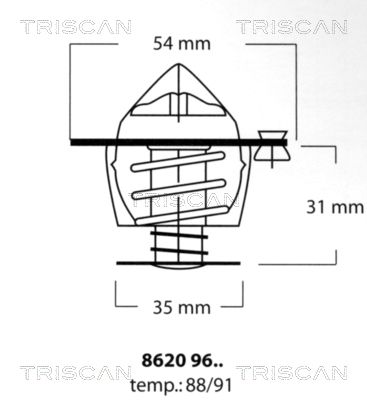 TRISCAN Термостат, охлаждающая жидкость 8620 9691