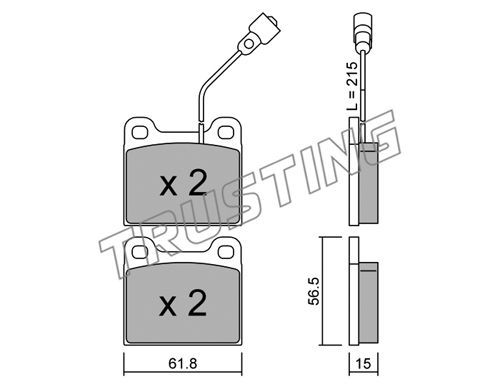 TRUSTING Комплект тормозных колодок, дисковый тормоз 003.2