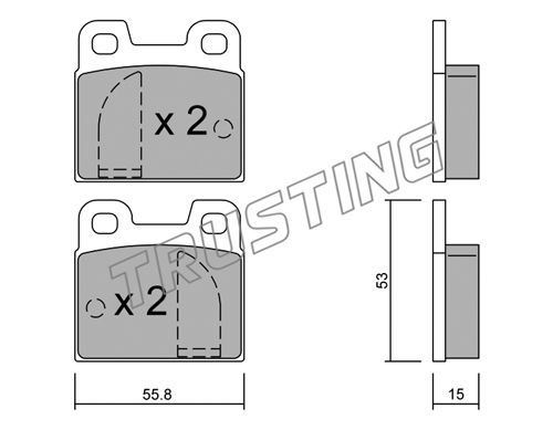 TRUSTING Комплект тормозных колодок, дисковый тормоз 010.0