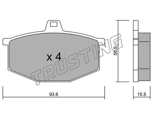 TRUSTING Комплект тормозных колодок, дисковый тормоз 014.0