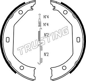 TRUSTING stabdžių trinkelių komplektas, stovėjimo stabdis 019.027K