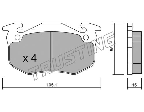 TRUSTING Комплект тормозных колодок, дисковый тормоз 038.5