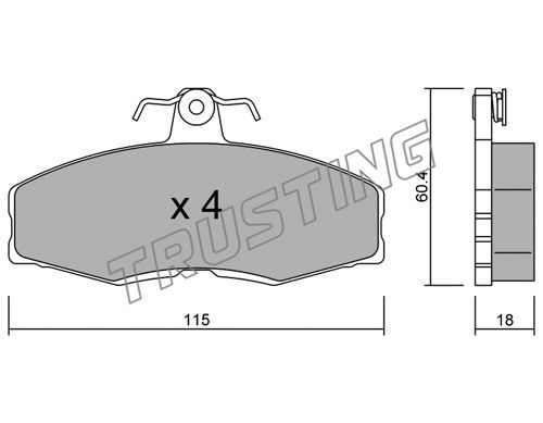 TRUSTING Комплект тормозных колодок, дисковый тормоз 041.0