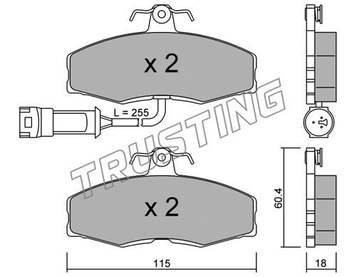 TRUSTING Комплект тормозных колодок, дисковый тормоз 041.1